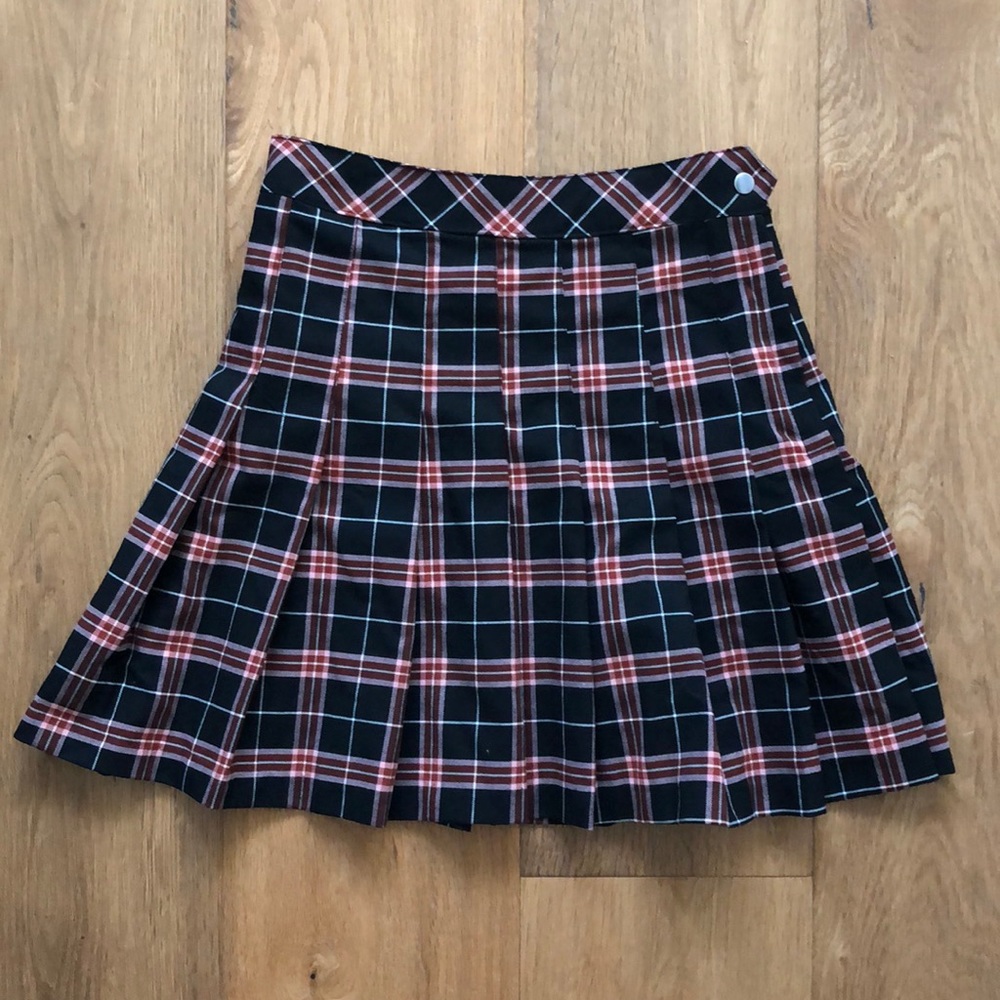 h&m plaid skirt